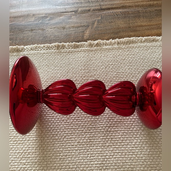 ❤️SOLD❤️New Bath&BodyWorks Red Chrome 3 wick candle holder - Picture 10 of 13